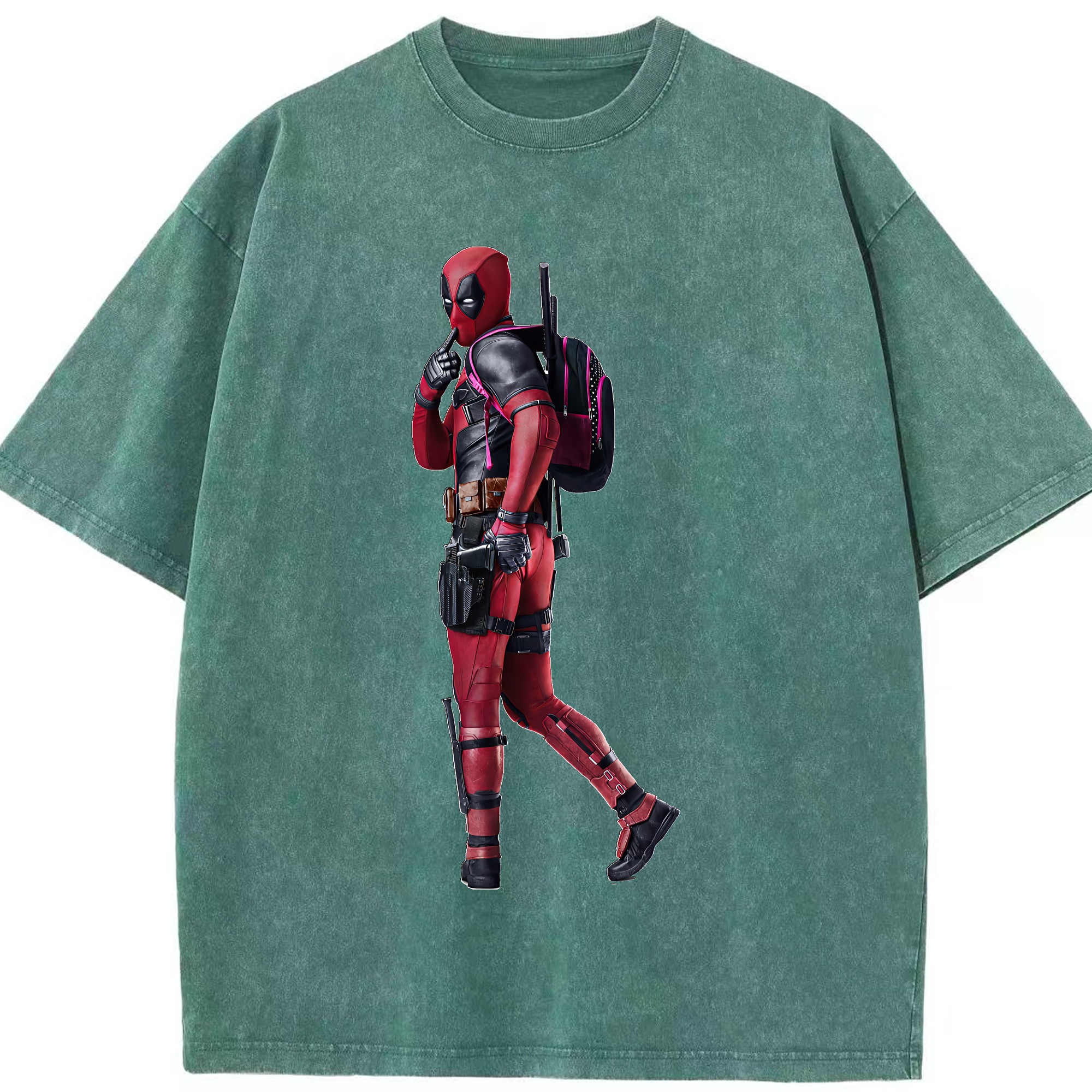 （画像用） Deadpool デッドプール 綿100% ヴィンテージ風 半袖Tシャツ（フロントプリント）